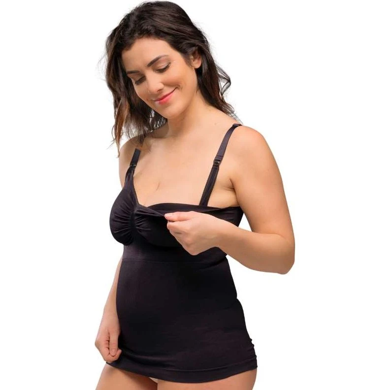 Carriwell Sømløs Ammetop Cami med Shapewear – Sort