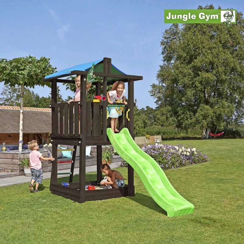 Jungle Gym Hut legetårn, grundmalet sort inkl. Climb Module Xtra