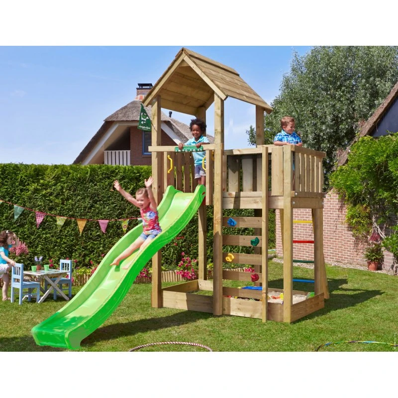 Jungle Gym Mansion 2.1 legetårn, grøn rutsjebane