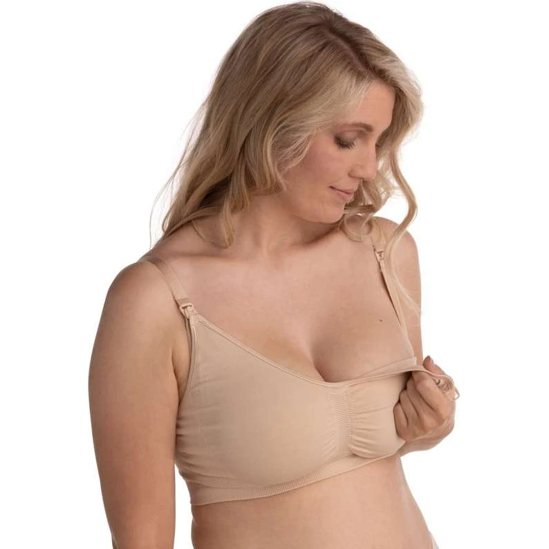 Carriwell New Mum Sømløs Amme-BH med Carri-Gel (Beige)