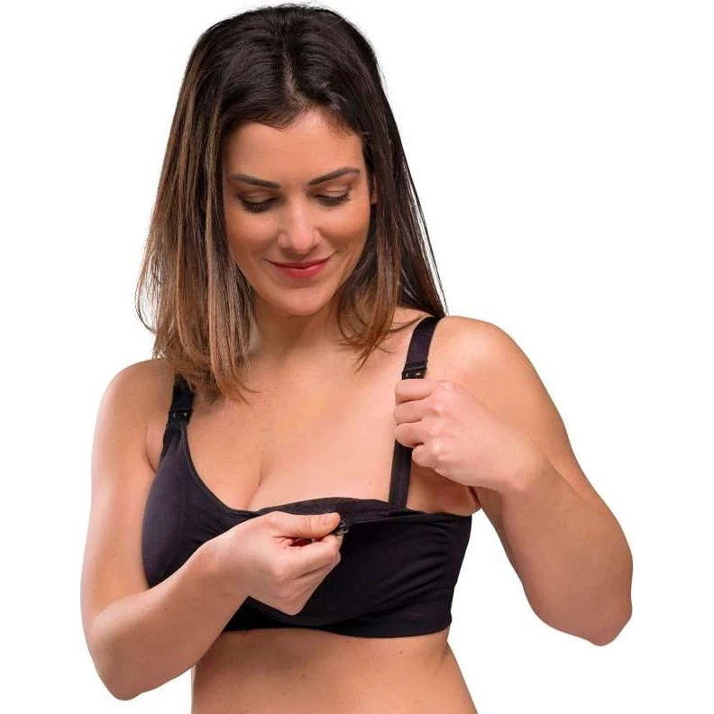 Carriwell sømløs amme-BH med indlæg – sort