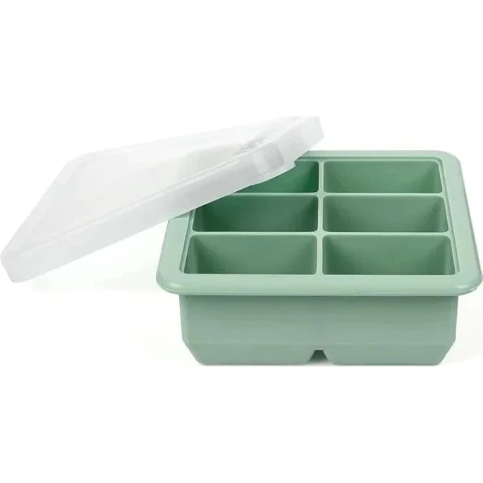 Haakaa Silikone Frysebakke med Låg 6 Rum - Pea Green