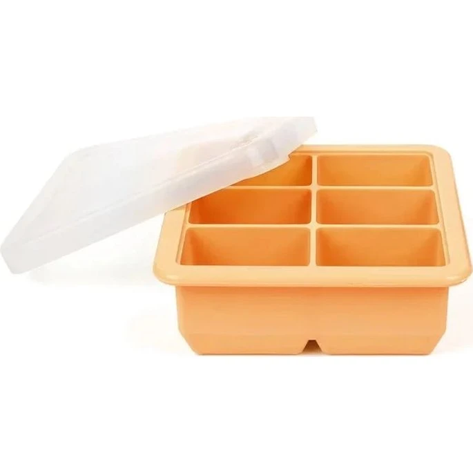 Haakaa Silikone Frysebakke med Låg 6 Rum – Apricot