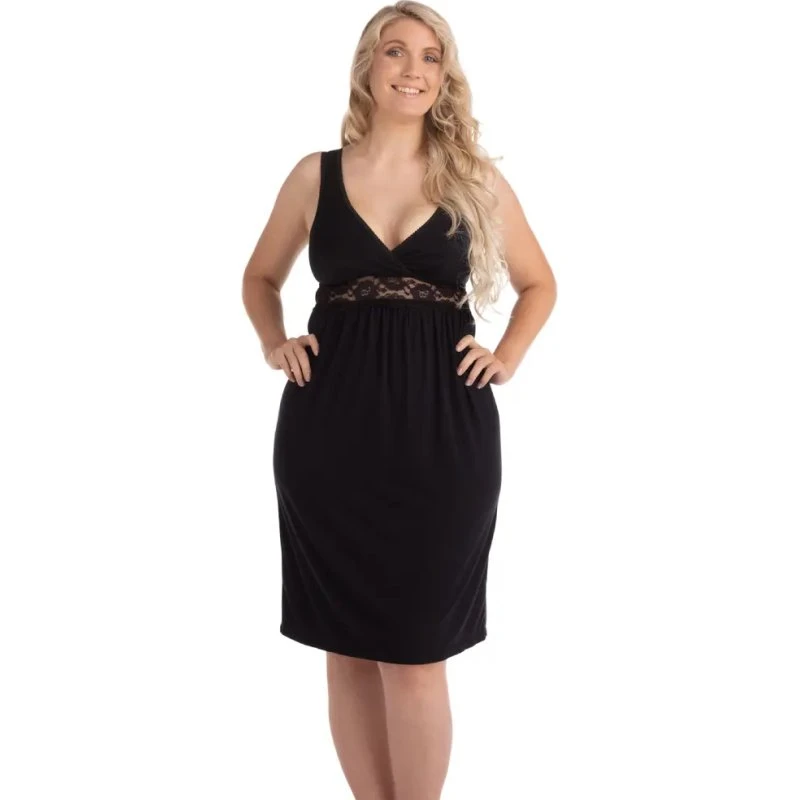 Carriwell gravide- og ammenatkjole i sort (S-XL)