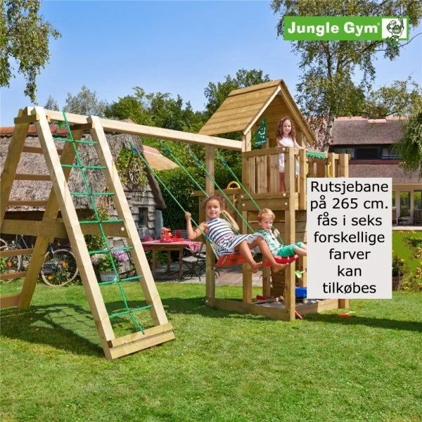 Jungle Gym Cubby legetårn 220 m/2-klatremodul (eks. rutsjebane)