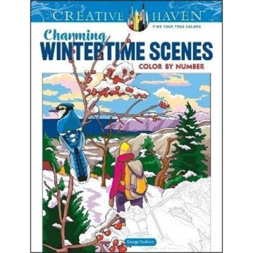 Creative Haven Charming Wintertime Scenes Color by Number - Bog