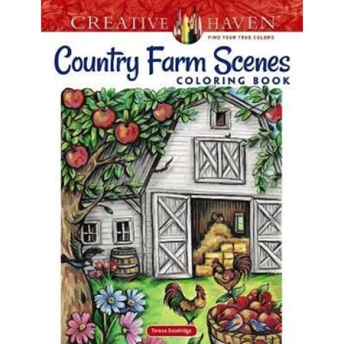 Creative Haven Country Farm Scenes Coloring Book - Teresa Goodridge
