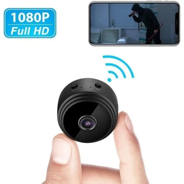 Mini Spionkamera HD 1080P WiFi med Nattesyn - Sort