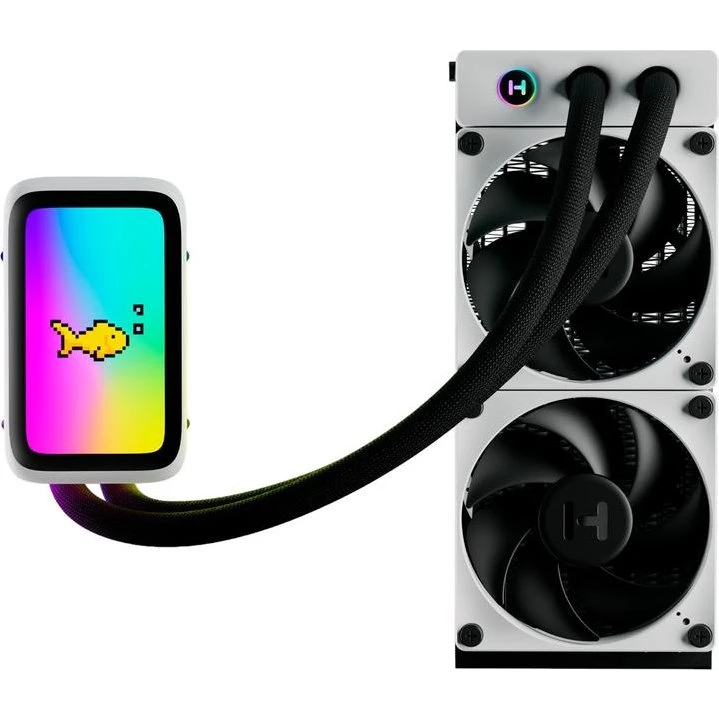 HYTE Q60 AIO 240mm — Hvid/sort 120mm dual vandkøler