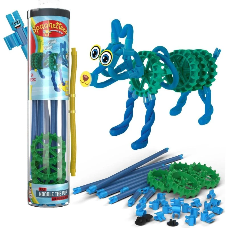 Clics Spaghetteez Noodle The Pup - Fleksible byggestænger, 34 dele