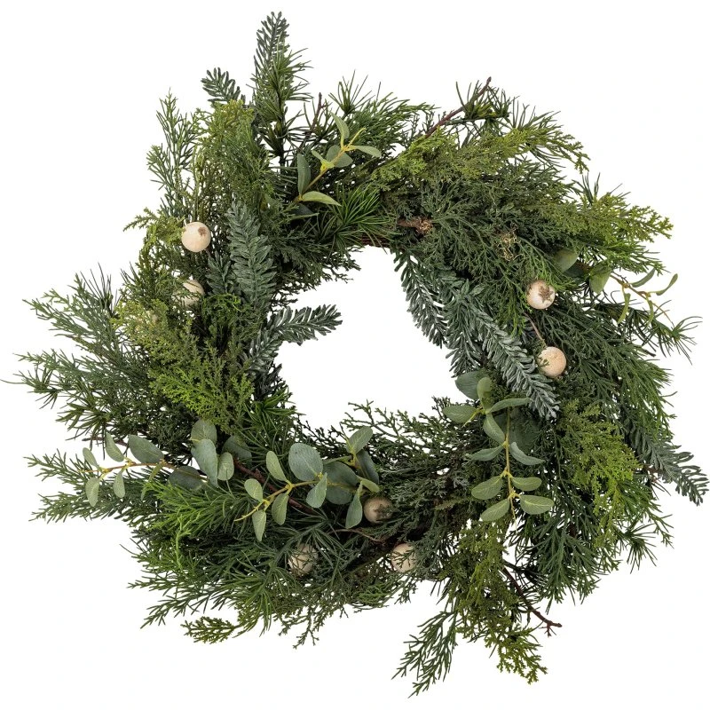 Bloomingville Pine Krans - Grøn Kunstig Julekrans - Ø65 cm