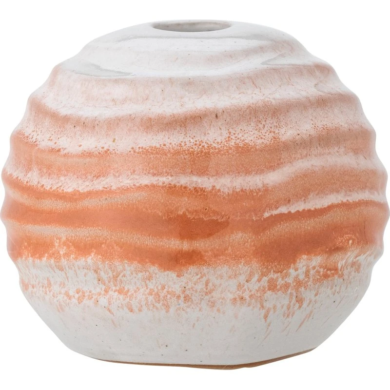 Bloomingville Paula Lysestage, Orange, Stentøj, Ø12 x H10 cm