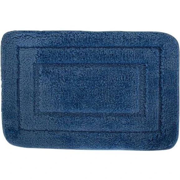 Uden mærke Bademåtte 60x40 cm - Blå, blød polyester, skridsikker