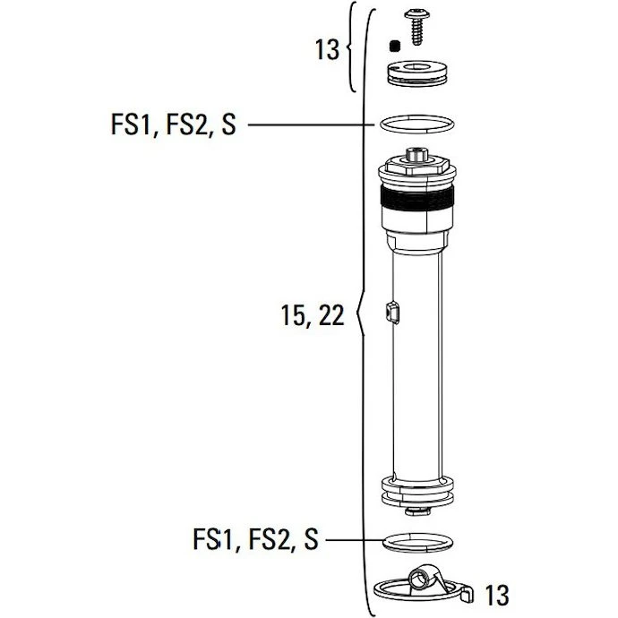 RockShox Damper Internals Turnkey til 30 Gold TK (80-100 mm)