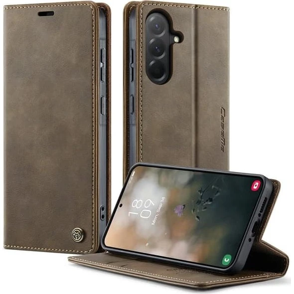 CaseMe Samsung Galaxy A56 Vintage Etui - Kaffe