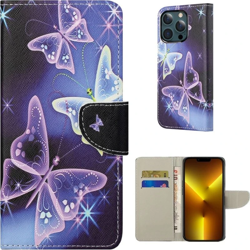 Wonderland iPhone 13 Pro Max Flip Etui - Levende Sommerfugl