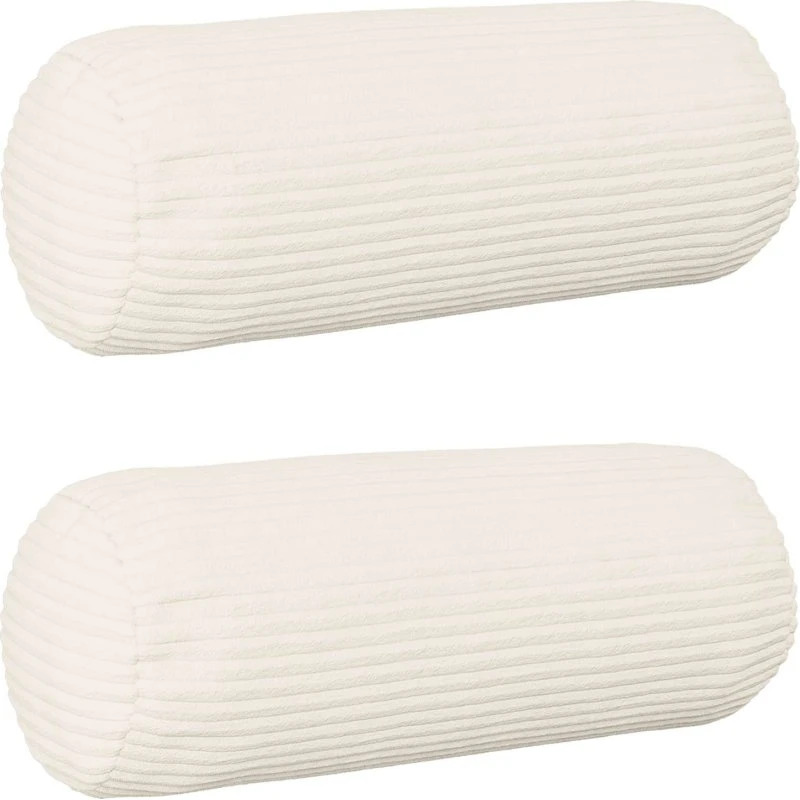 vidaXL HEERLEN Pudebetræk 2 stk. Cremefarvet Cordfløjl 15x40 cm