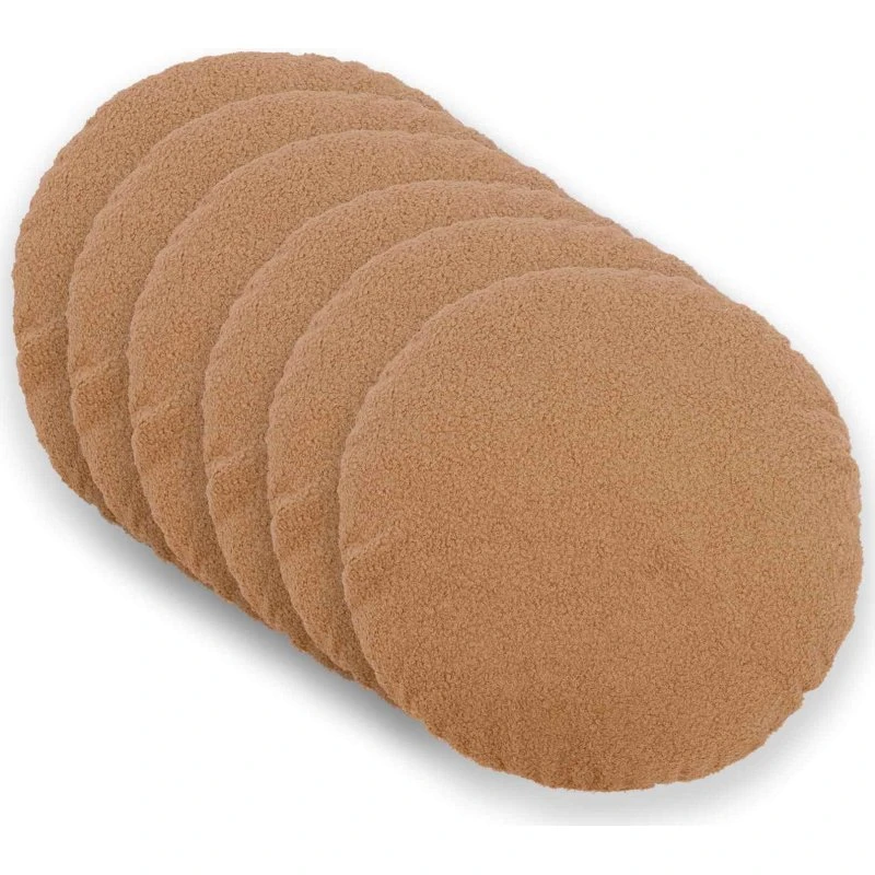 vidaXL HEERLEN Pudebetræk 6 stk. Beige Bouclé Ø 60 cm