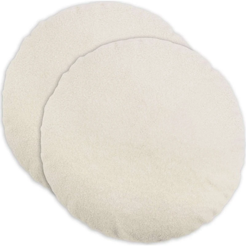 vidaXL HEERLEN Pudebetræk 2 stk. Cremefarvet Bouclé Ø 60 cm