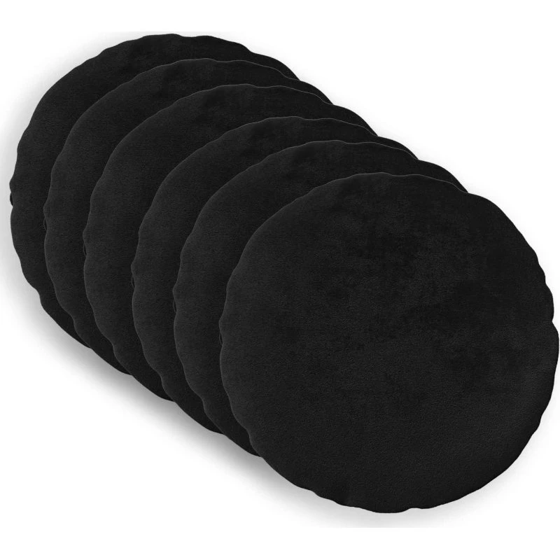 vidaXL HEERLEN Pudebetræk 6 stk. Sort Ø 40 cm Flannel