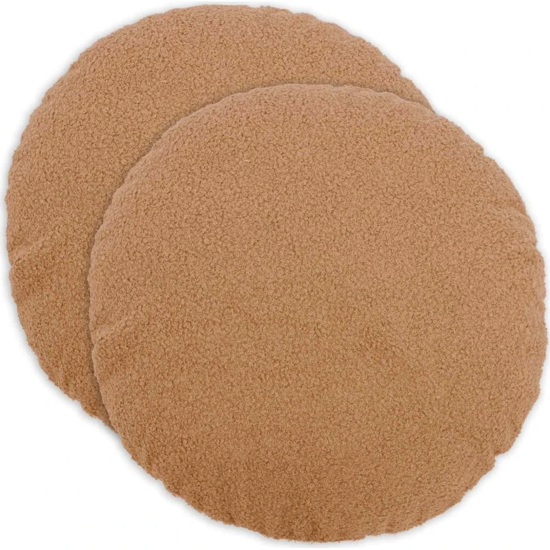 vidaXL HEERLEN Pudebetræk 2 stk. Beige Ø 40 cm Bouclé
