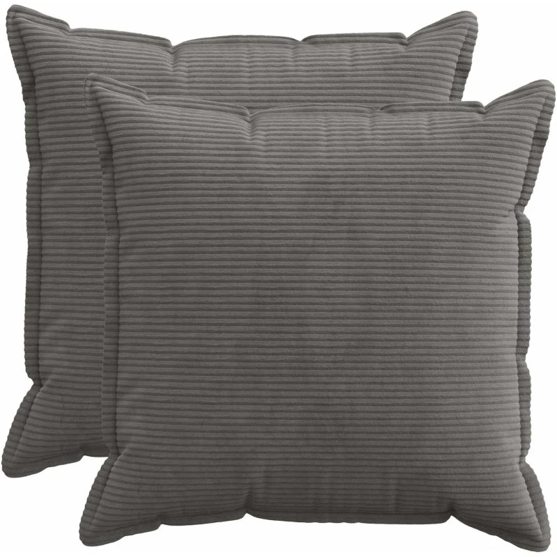 vidaXL HOUTEN Pudebetræk 2 stk. Mørkegrå Cordfløjl 80x80 cm