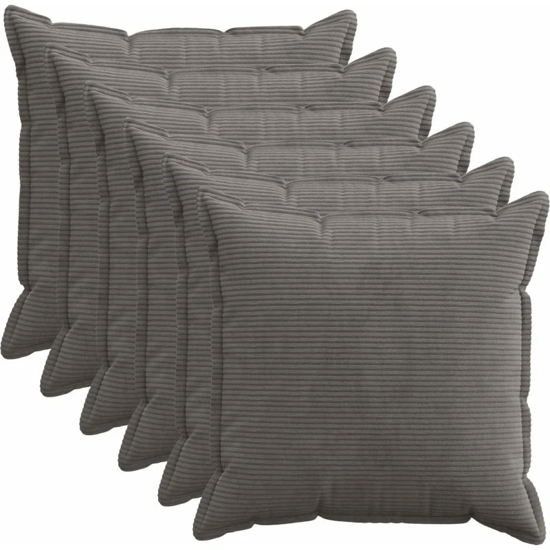 vidaXL HOUTEN Pudebetræk 6 stk. Mørkegrå 70x70 cm Cordfløjl