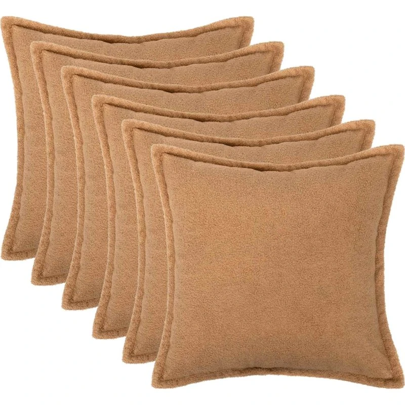 vidaXL HOUTEN Pudebetræk 6 stk. Beige Bouclé 65x65 cm