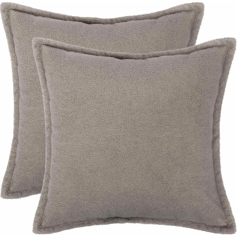 vidaXL HOUTEN Pudebetræk 2 stk. Lysegrå Bouclé 60x60 cm