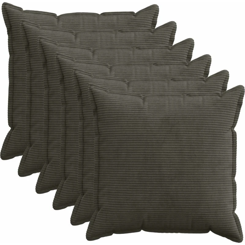 vidaXL HOUTEN Pudebetræk 6 stk. Antracit 60x60 cm Cordfløjl