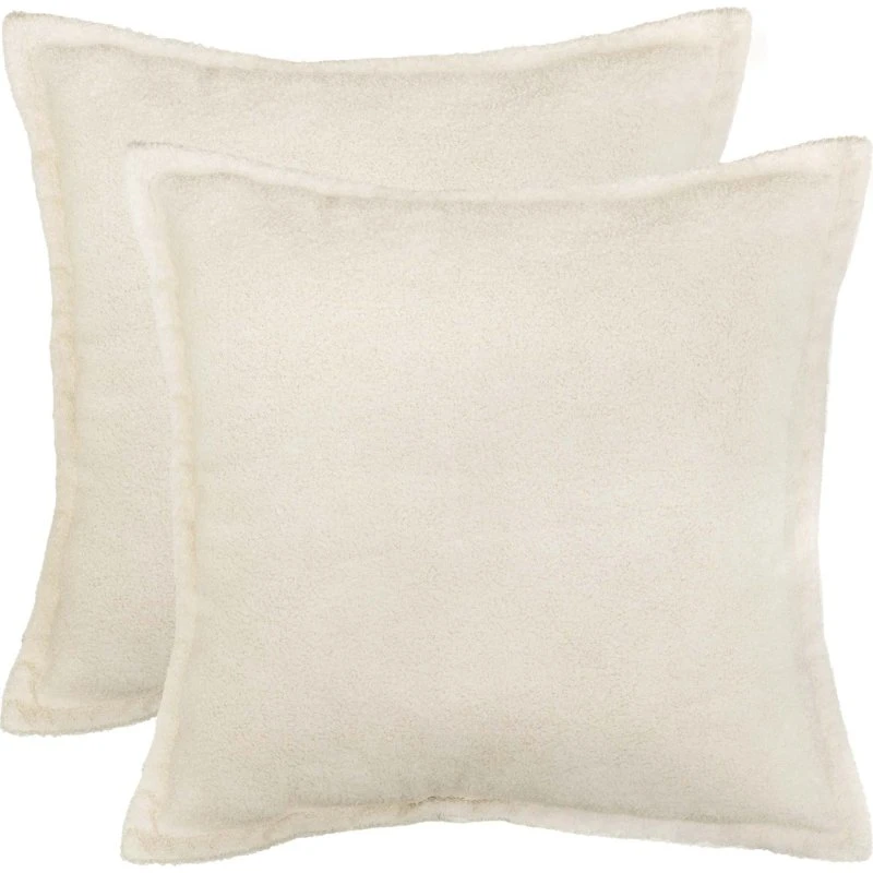 vidaXL HOUTEN Pudebetræk 2 stk - Cremefarvet Bouclé 55x55 cm