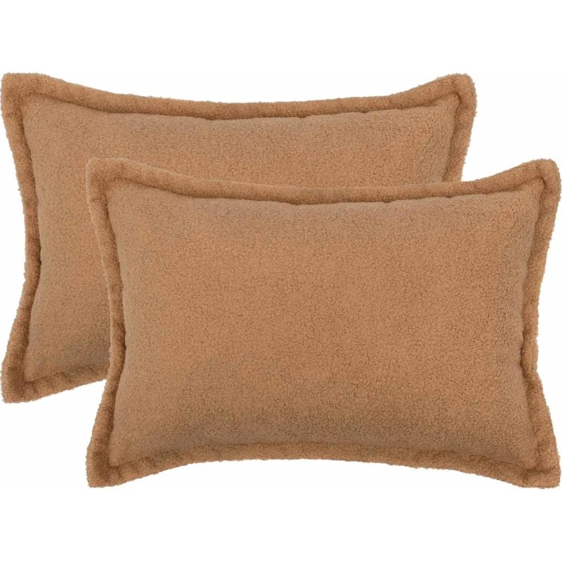 vidaXL HOUTEN Pudebetræk 2 stk. Beige Bouclé 50x75 cm