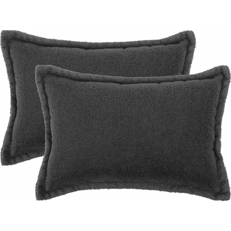vidaXL HOUTEN Pudebetræk 2 stk. Mørkegrå Bouclé 50 x 75 cm