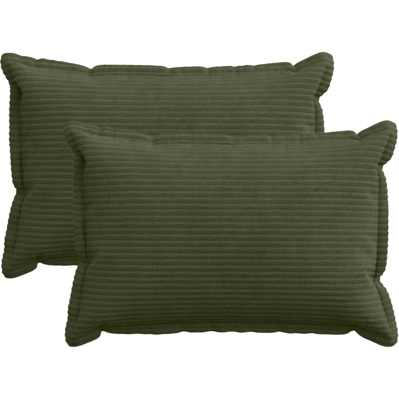 vidaXL HOUTEN Pudebetræk 2 stk. Grøn 50 x 75 cm Cordfløjl