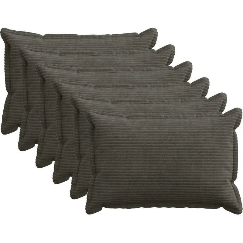 vidaXL HOUTEN Pudebetræk 6 stk. Antracit 50x75 cm Cordfløjl