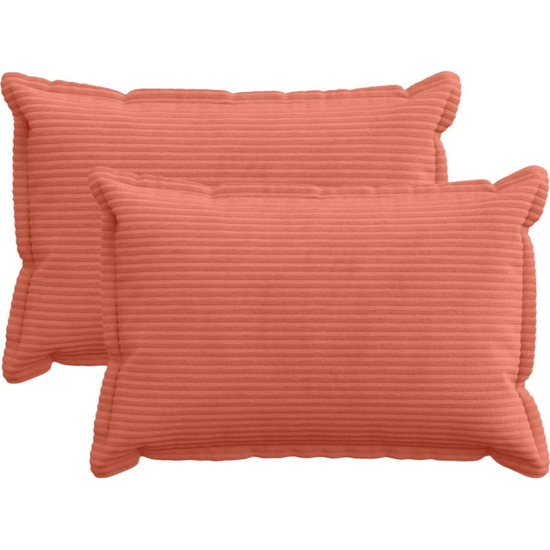 vidaXL HOUTEN Pudebetræk 2 stk. Rød Orange 50x75 cm Cordfløjl