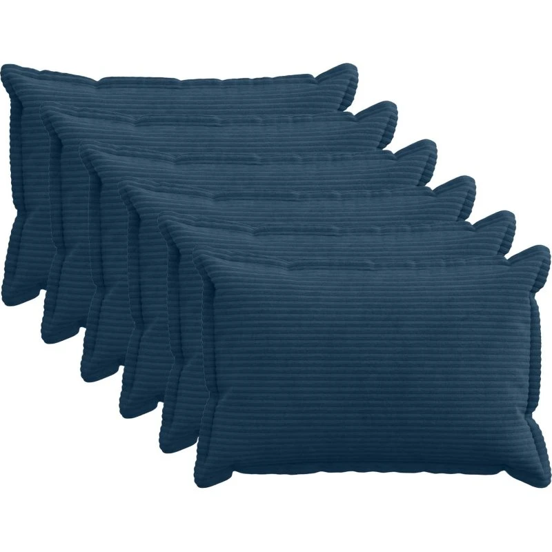 vidaXL HOUTEN Pudebetræk 6 stk. Mørkeblå 50x70 cm Cordfløjl
