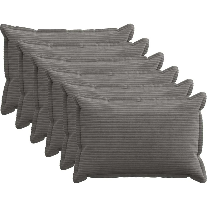 vidaXL HOUTEN Pudebetræk 6 stk. Mørkegrå 50x70 cm Cordfløjl