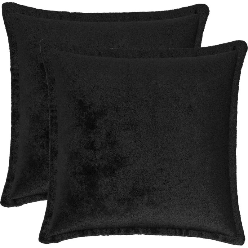 vidaXL HOUTEN Pudebetræk 2 stk. Sort 50 x 50 cm Flannel