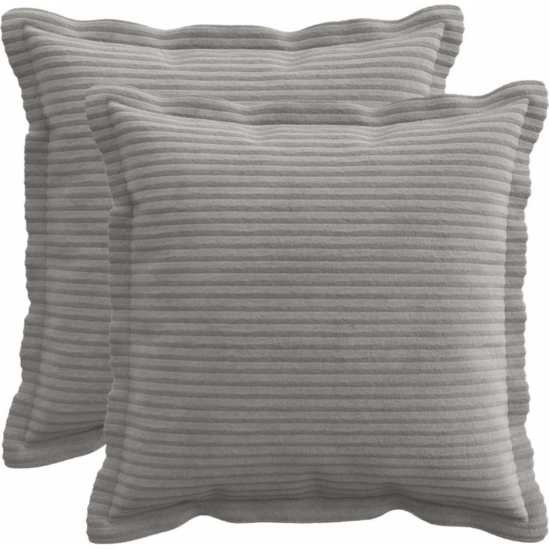 vidaXL HOUTEN Pudebetræk 2 stk. Lysegrå Cordfløjl 50x50 cm