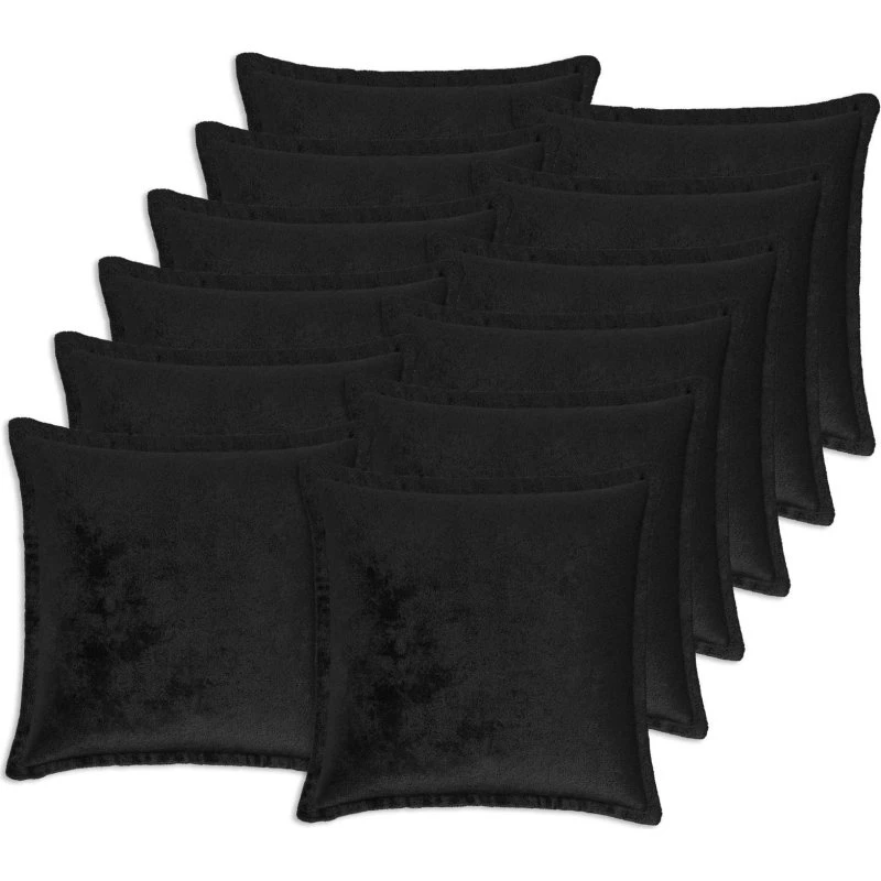 vidaXL HOUTEN Pudebetræk 12 stk. Sort Flannel 45x45 cm