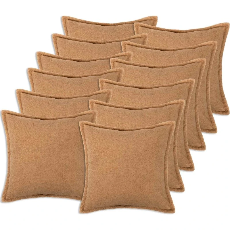 vidaXL HOUTEN Pudebetræk 12 stk. Beige 45x45 cm Bouclé