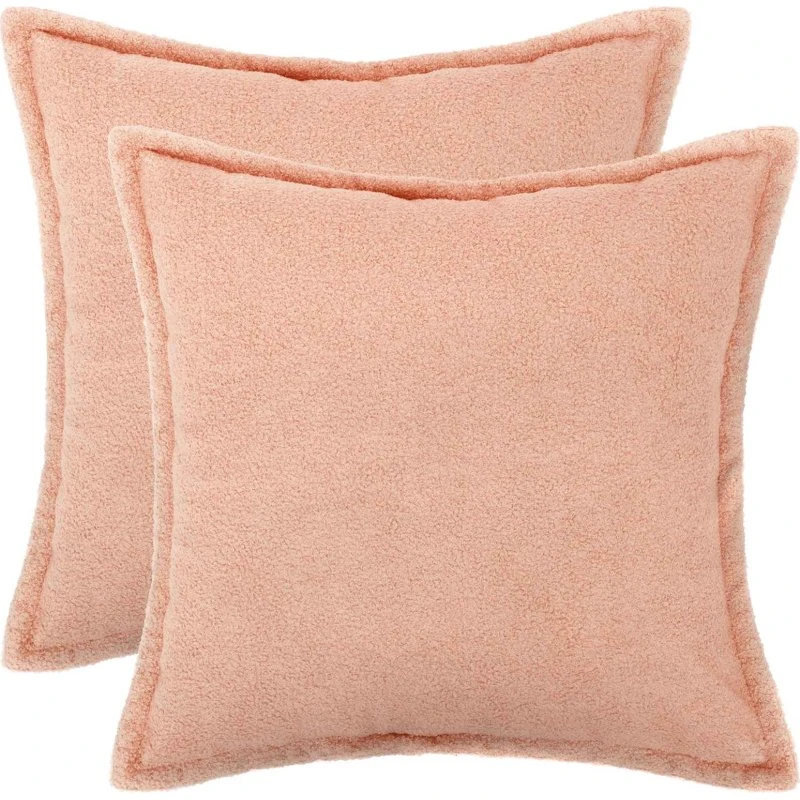 vidaXL HOUTEN Pudebetræk 2 stk. Lyserød Bouclé 45x45 cm