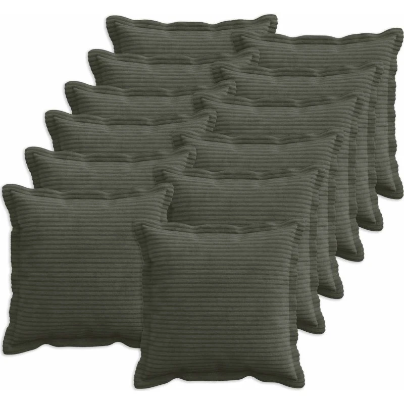 vidaXL HOUTEN Pudebetræk 12 stk. Antracit Cordfløjl 45x45 cm