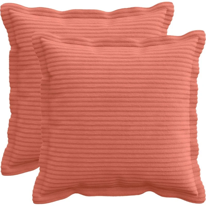 vidaXL HOUTEN Pudebetræk 2 stk. Rød orange Cordfløjl 45x45 cm