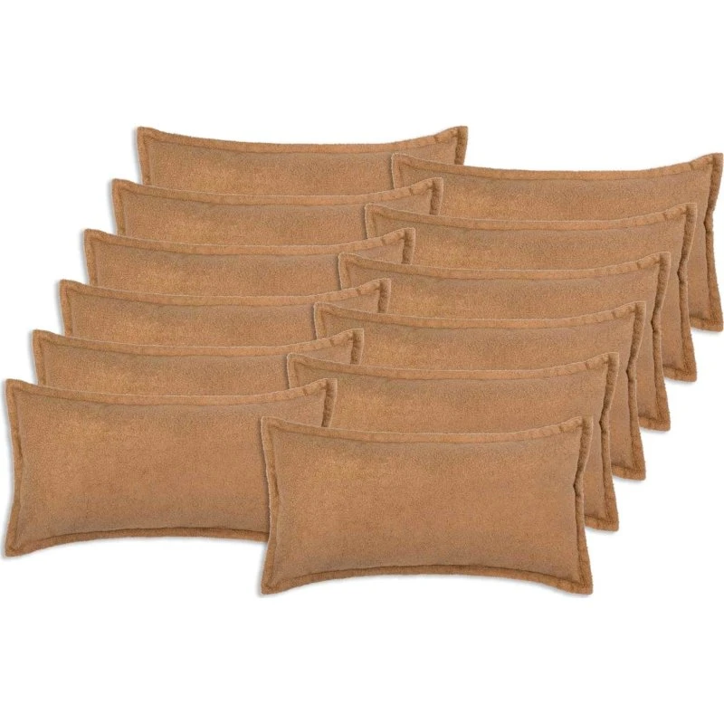 vidaXL HOUTEN Pudebetræk 12 stk. Beige Bouclé 40 x 80 cm