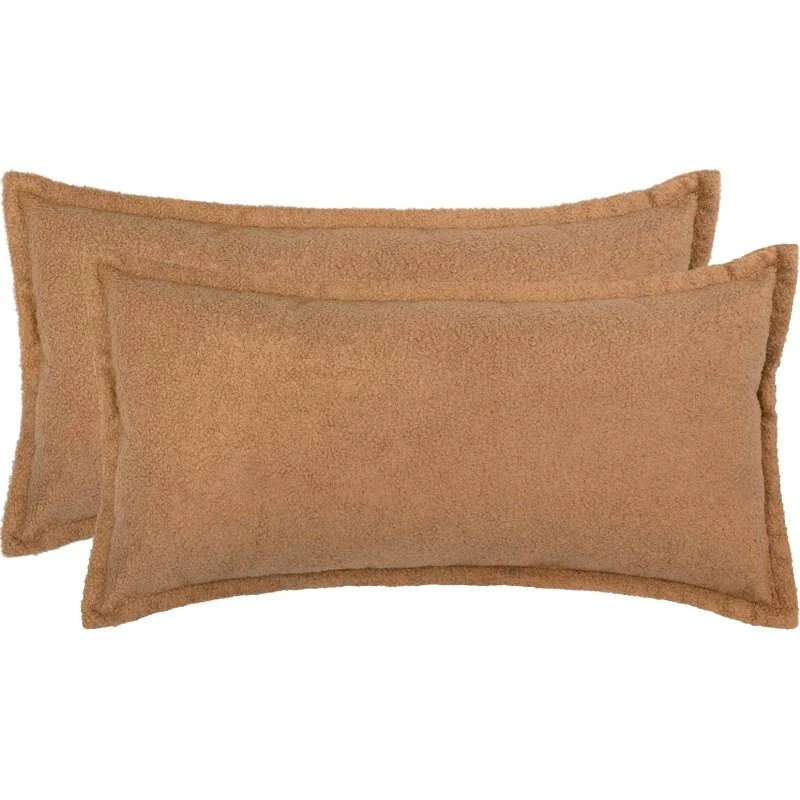vidaXL HOUTEN Pudebetræk 2 stk. Beige Bouclé 40x80 cm