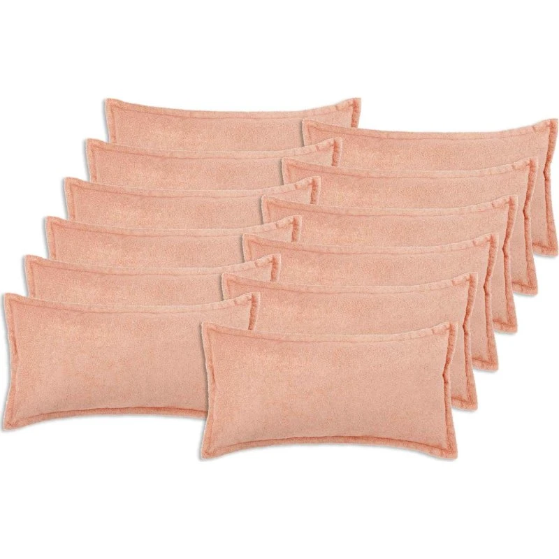vidaXL HOUTEN Pudebetræk 12 stk. Lyserød Bouclé 40 x 80 cm