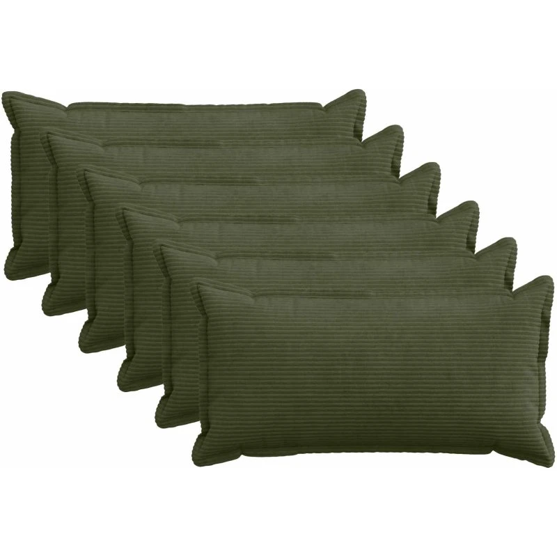 vidaXL HOUTEN Pudebetræk 6 stk. Grøn Cordfløjl 40x80 cm