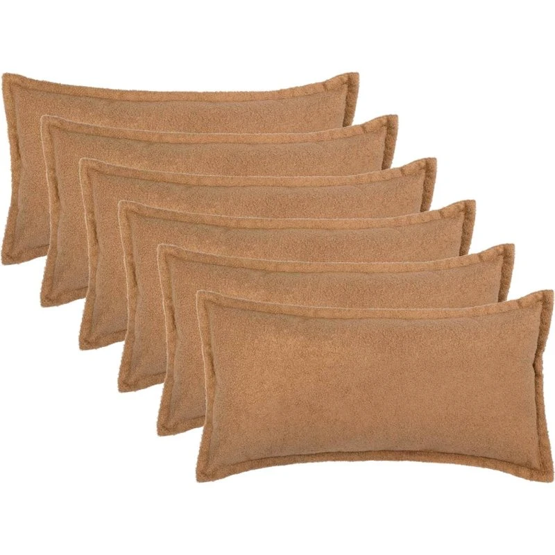 vidaXL HOUTEN Pudebetræk 6 stk. Beige Bouclé 40 x 70 cm